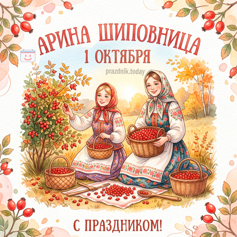 Открытка для праздника Арина Шиповница 1 октября