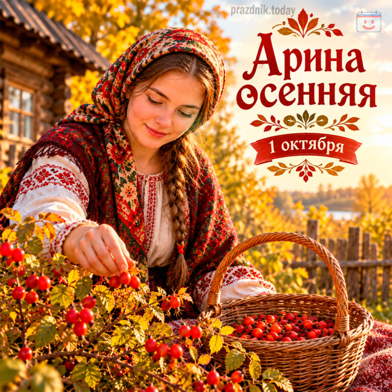Открытка для праздника Арина Шиповница 1 октября