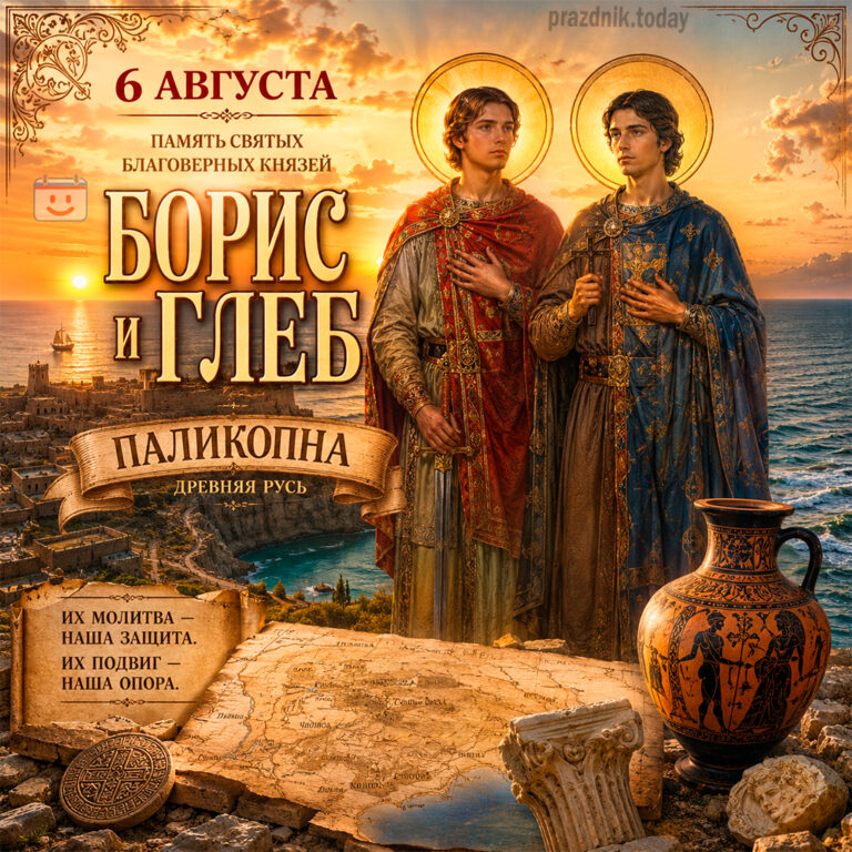 Открытка ко дню Бориса и Глеба (Паликопна) 6 августа