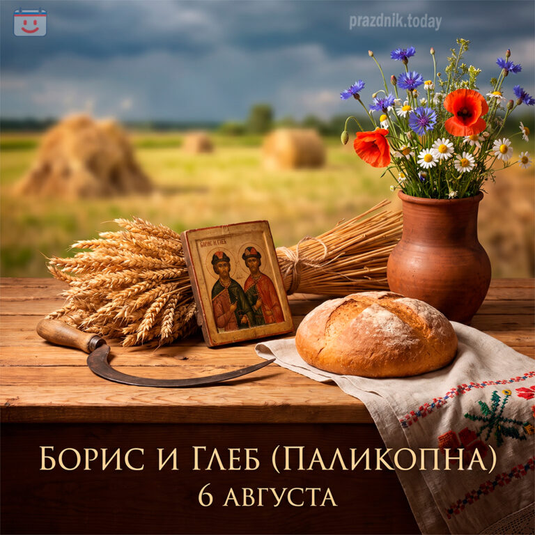 Открытка ко дню Бориса и Глеба (Паликопна) 6 августа