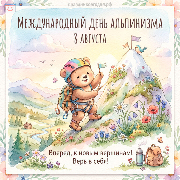 Открытка ко дню альпиниста 8 августа