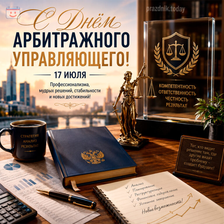 Открытка ко дню арбитражного управляющего 17 июля