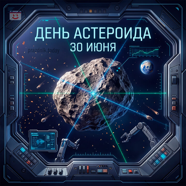 Открытка ко дню астероида 30 июня