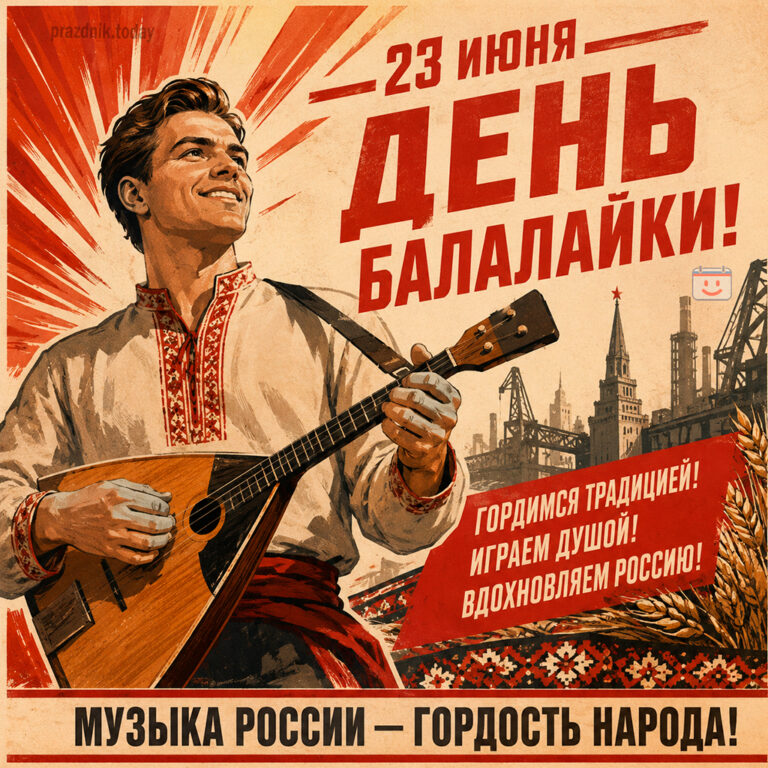 Открытка ко дню балалайки 23 июня