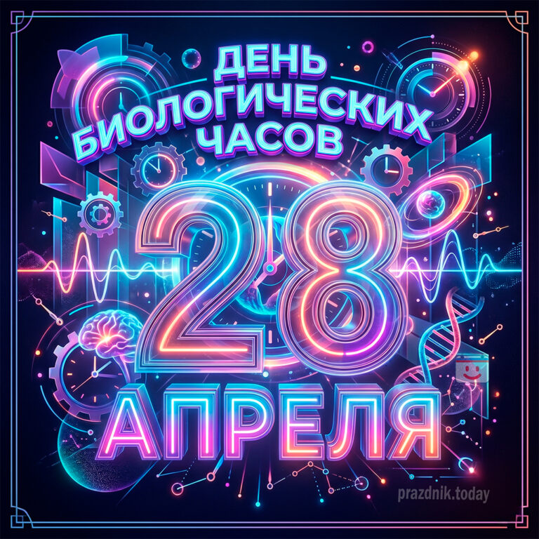 Открытка ко дню биологических часов 28 апреля