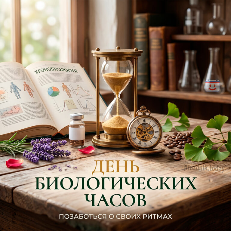 Открытка ко дню биологических часов 28 апреля