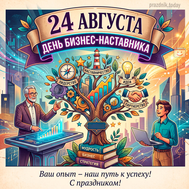 Открытка ко дню бизнес-наставника 24 августа