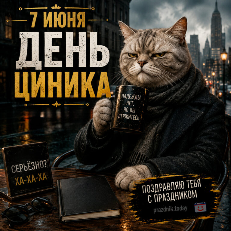 Открытка ко дню циника 7 июня