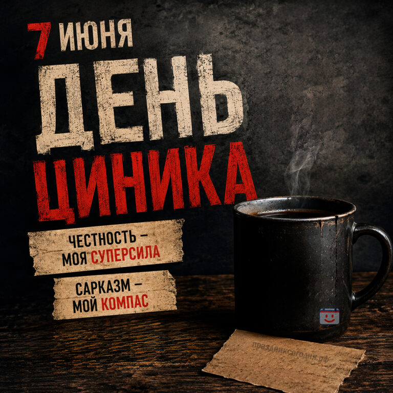 Открытка ко дню циника 7 июня