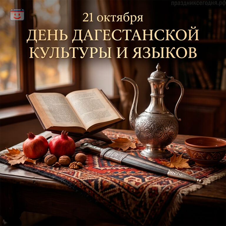 Открытка ко дню дагестанской культуры и языков 21 октября