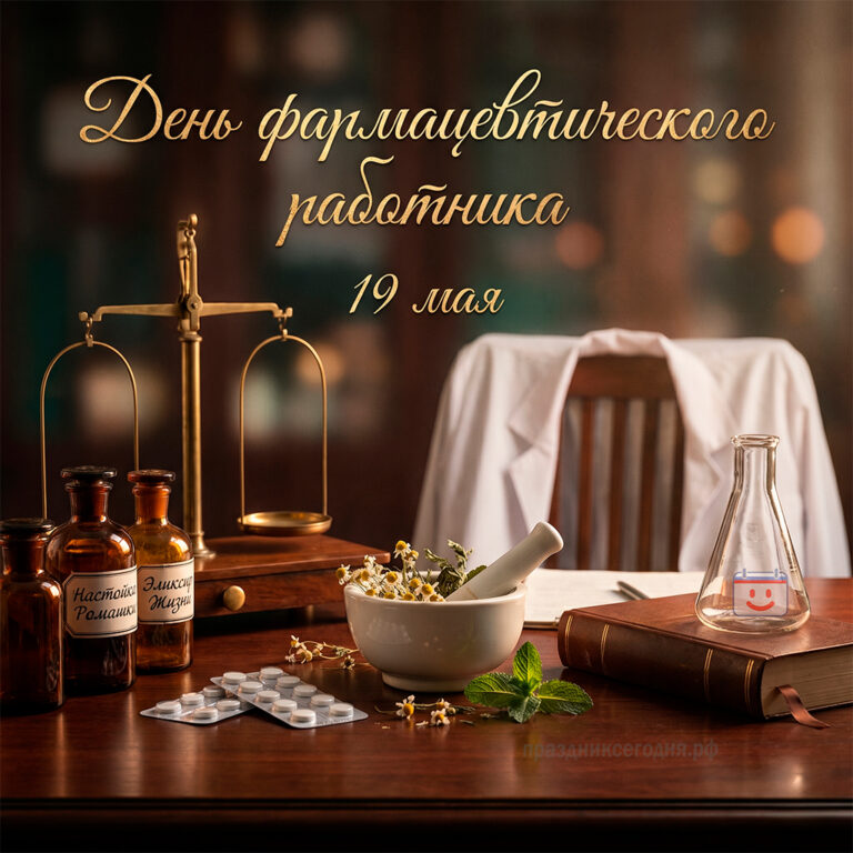 Открытка ко дню фармацевтического работника 19 мая