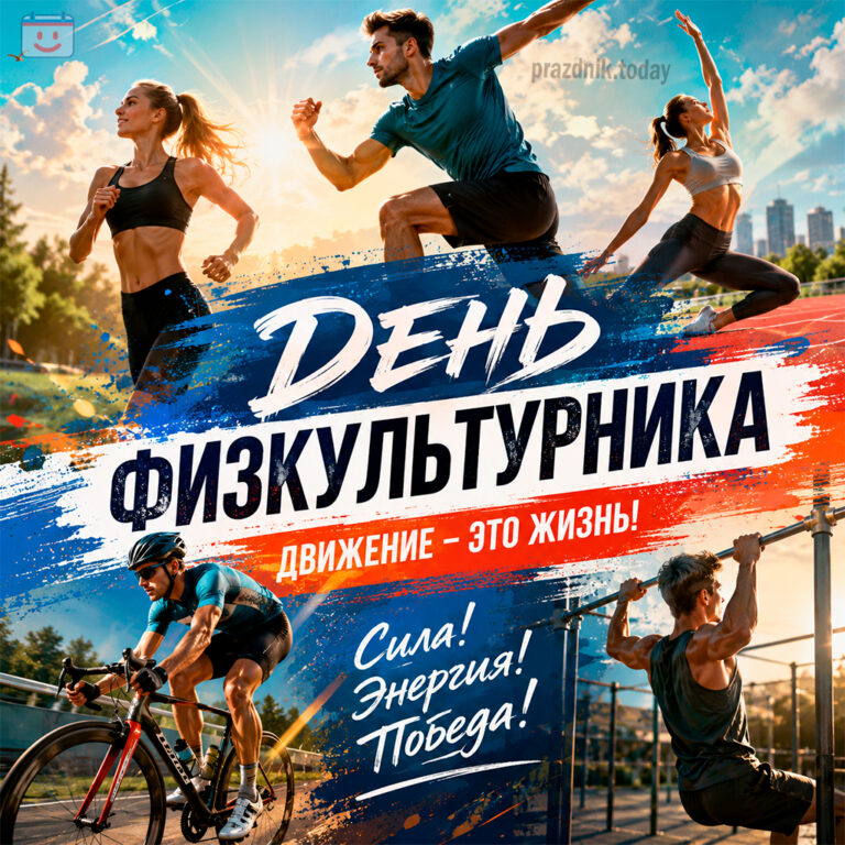 Открытка ко дню физкультурника