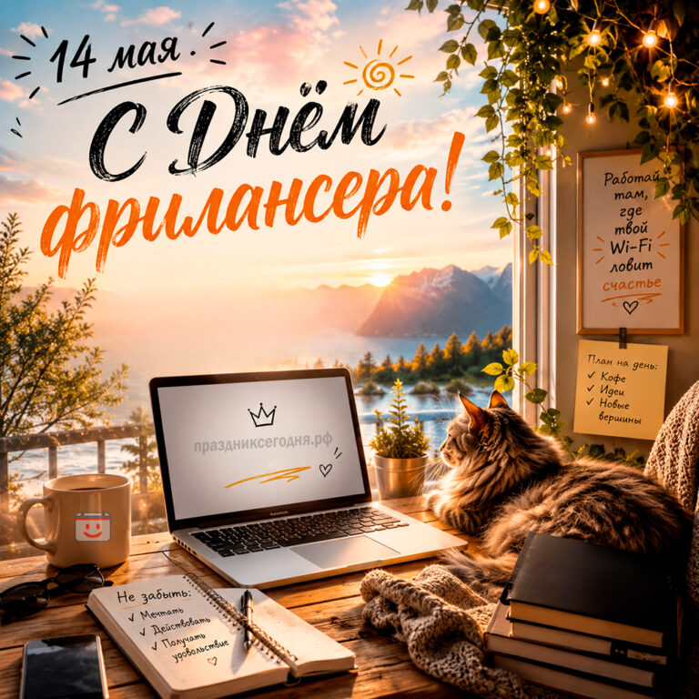 Открытка ко дню фрилансера 14 мая