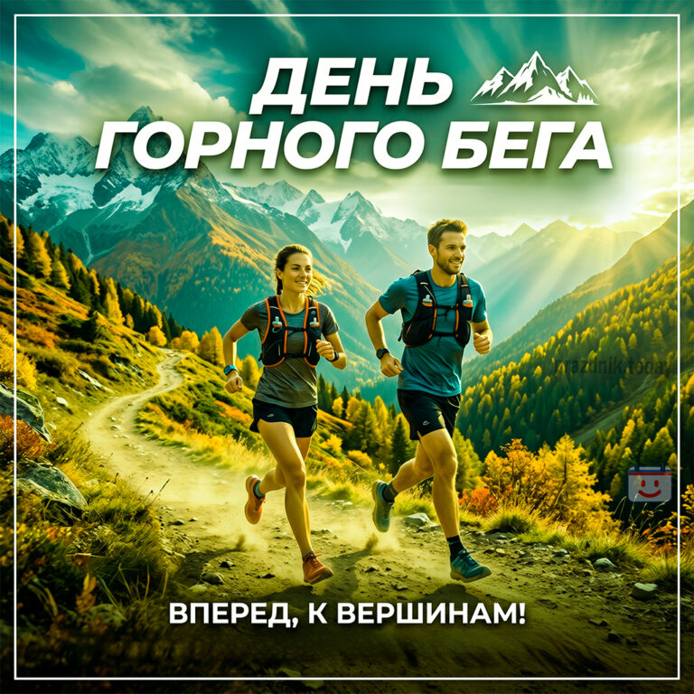 Открытка ко дню горного бега 15 мая