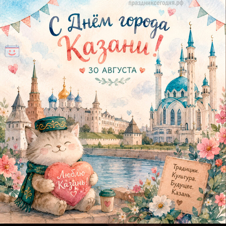 Открытка ко дню города Казани 30 августа