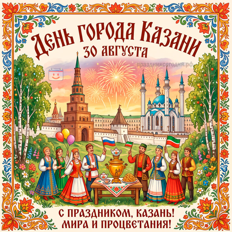 Открытка ко дню города Казани 30 августа
