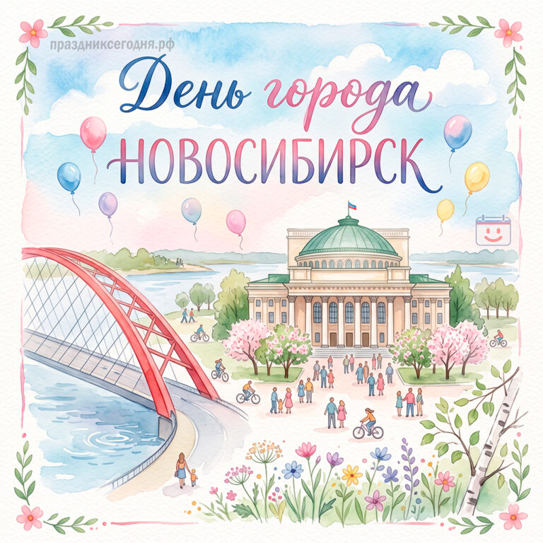 Открытка ко дню города Новосибирск