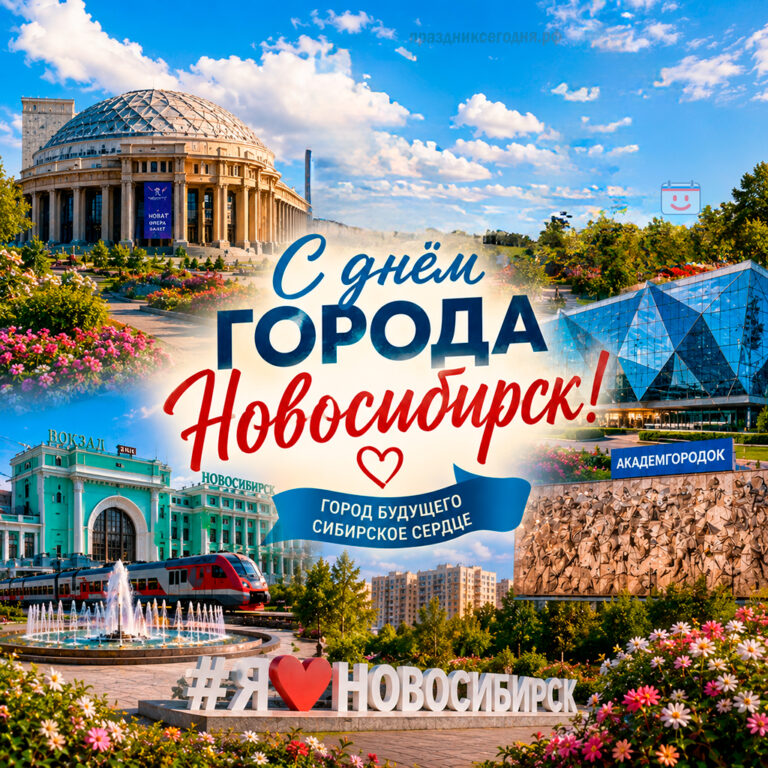 Открытка ко дню города Новосибирск