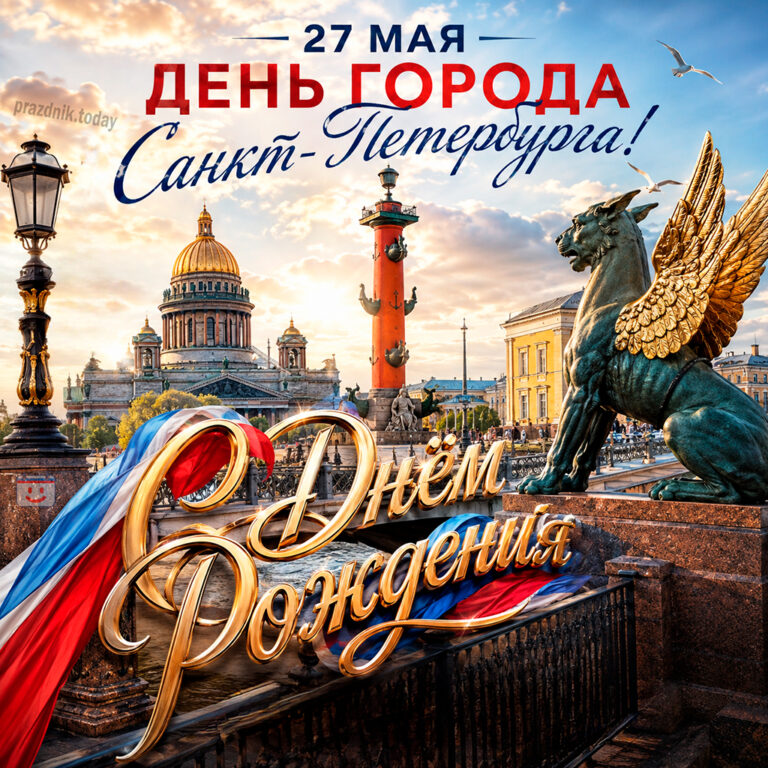 Открытка ко дню города Санкт-Петербурга 27 мая