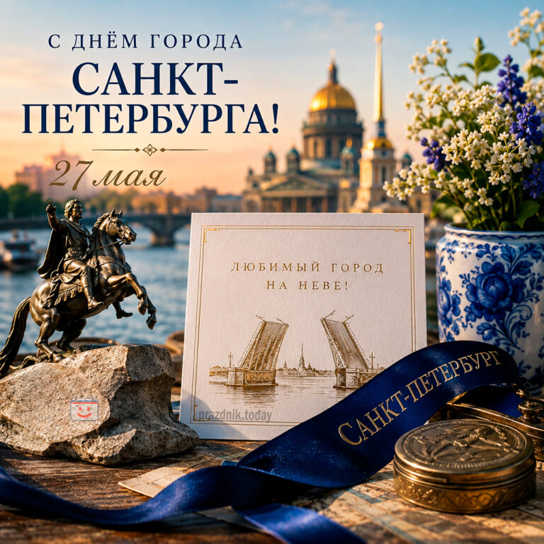 Открытка ко дню города Санкт-Петербурга 27 мая
