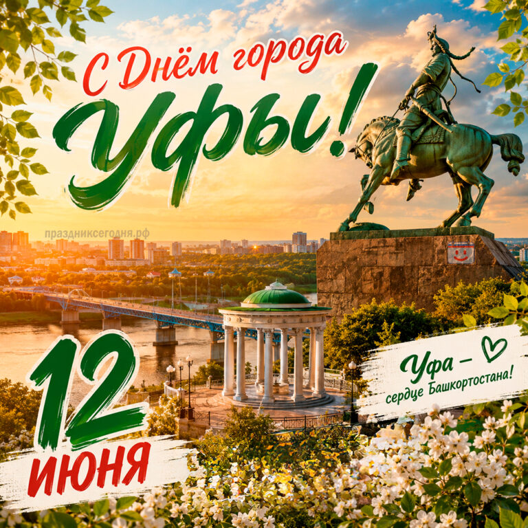 Открытка ко дню города Уфы 12 июня
