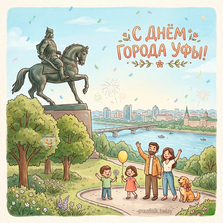 Открытка ко дню города Уфы 12 июня
