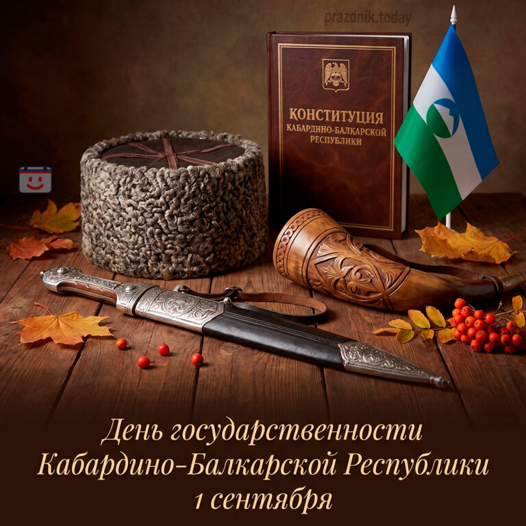 Открытка ко дню государственности Кабардино-Балкарской Республики 1 сентября