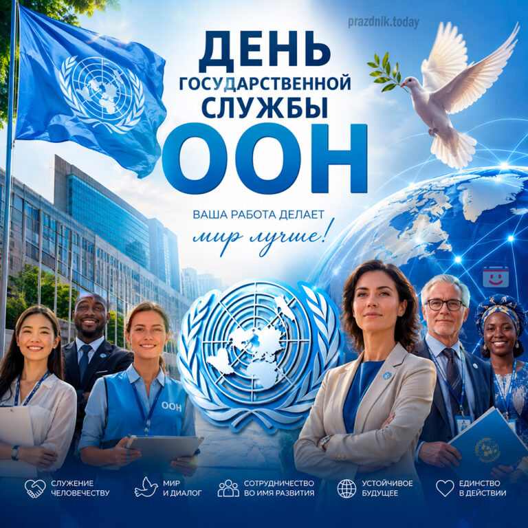 Открытка ко дню государственной службы ООН 23 июня