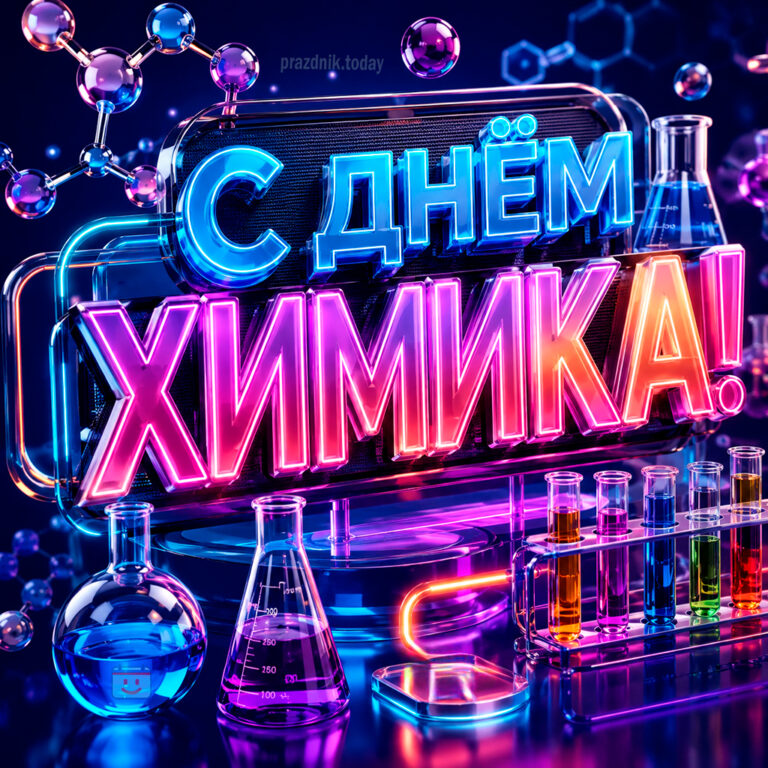 Открытка ко дню химика