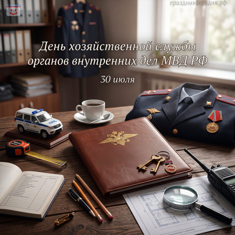 Открытка ко дню подразделений материально-технического и хозяйственного обеспечения органов внутренних дел Российской Федерации 30 июля