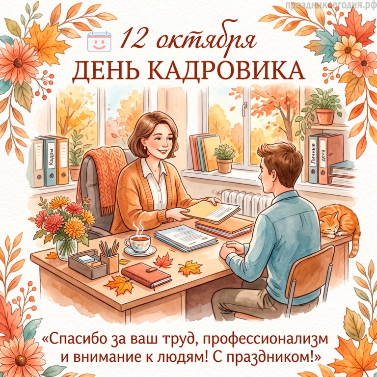 Открытка ко дню кадровика 12 октября
