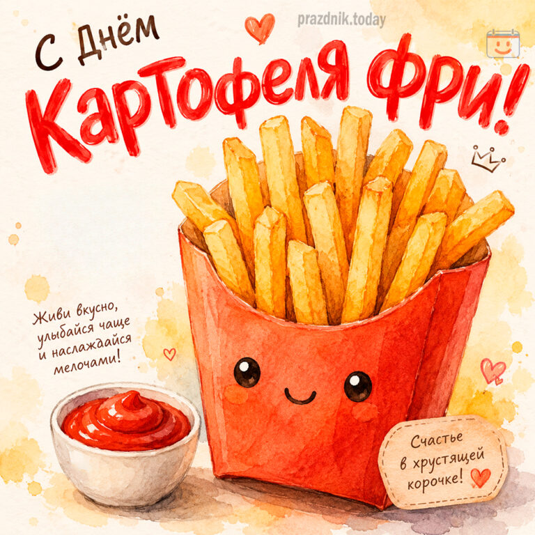 Открытка ко дню картофеля фри