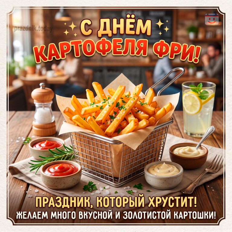Открытка ко дню картофеля фри