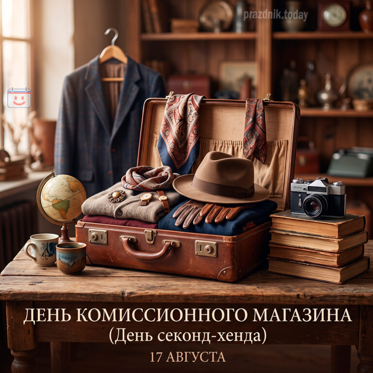 Открытка ко дню комиссионного магазина (День секонд-хенда) 17 августа