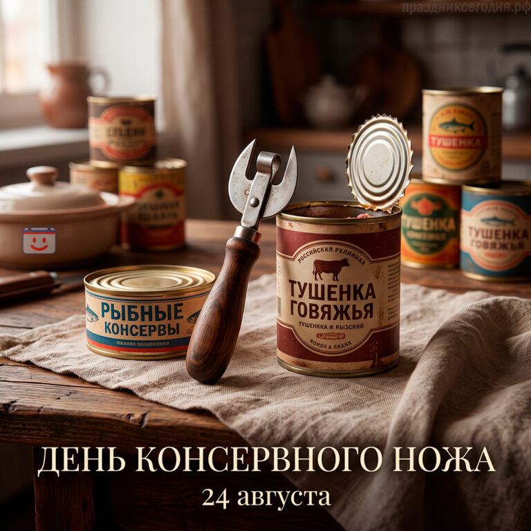 Открытка ко дню консервного ножа 24 августа
