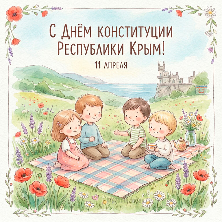 открытка с днём Конституции Республики Крым 11 апреля