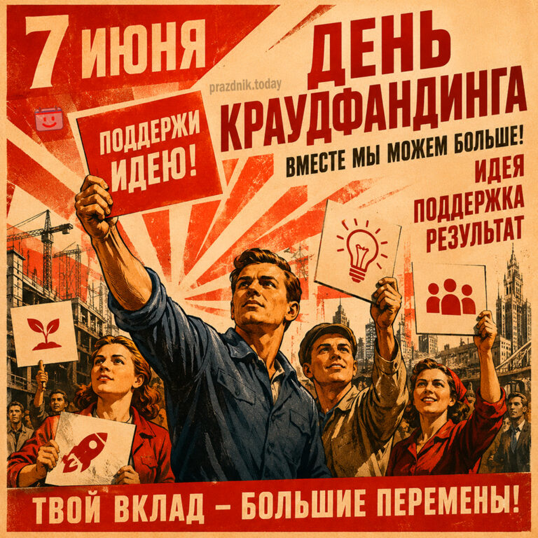 Открытка ко дню краудфандинга 7 июня