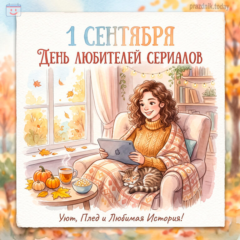 Открытка ко дню любителей сериалов 1 сентября