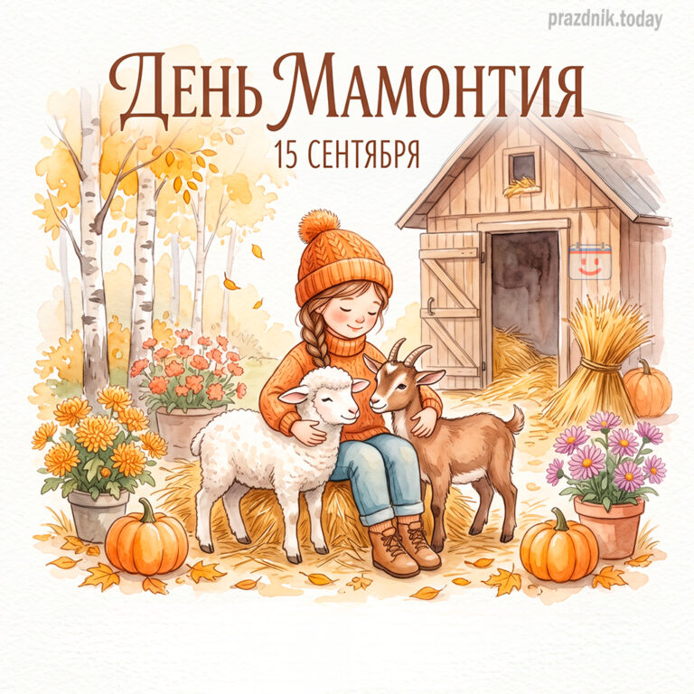 Открытка ко дню Мамонтия 15 сентября