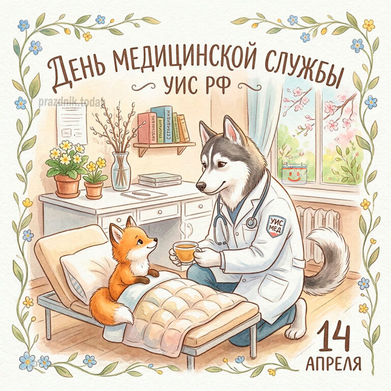 открытка с днём медицинской службы УИС РФ 14 апреля