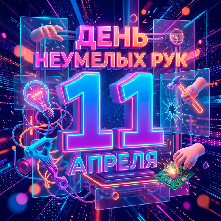открытка ко дню неумелых рук 11 апреля
