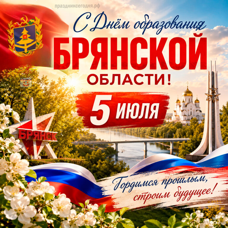 Открытка ко дню образования Брянской области 5 июля