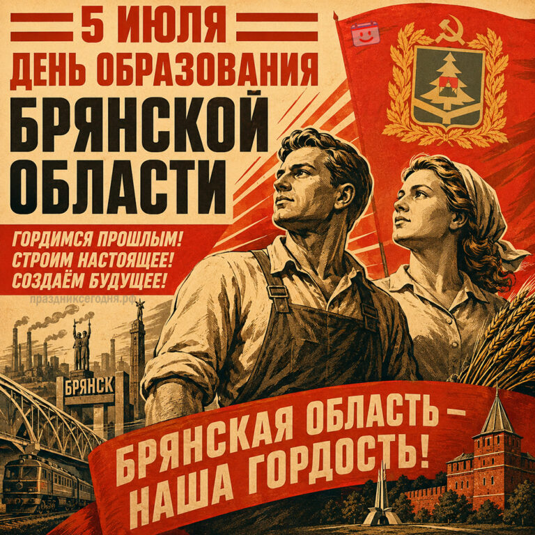 Открытка ко дню образования Брянской области 5 июля