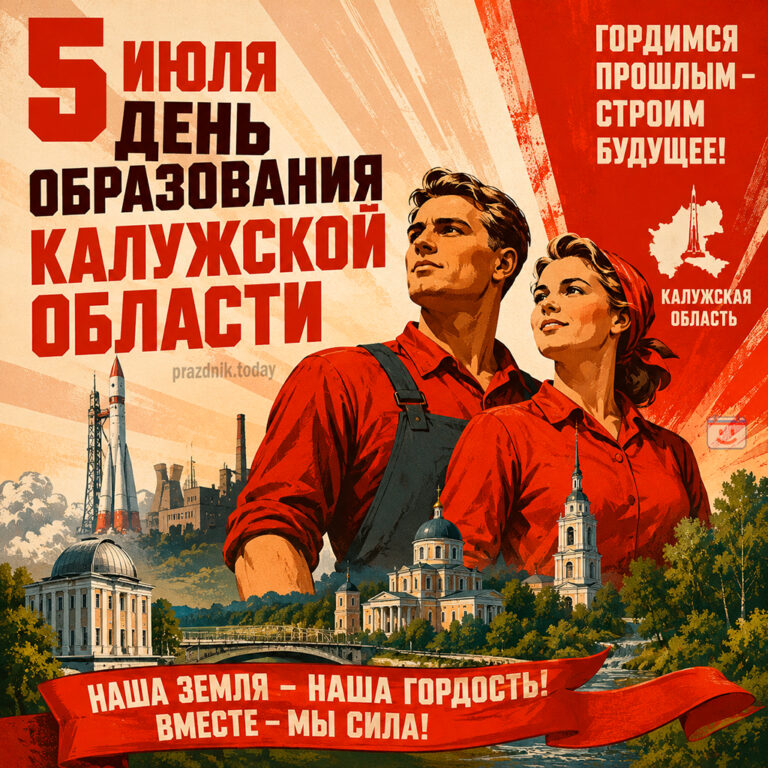 Открытка ко дню образования Калужской области 5 июля
