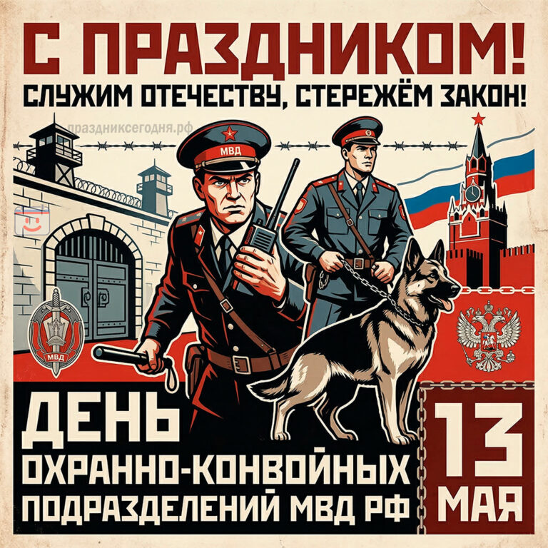 Открытка ко дню охранно-конвойных подразделений МВД РФ 13 мая