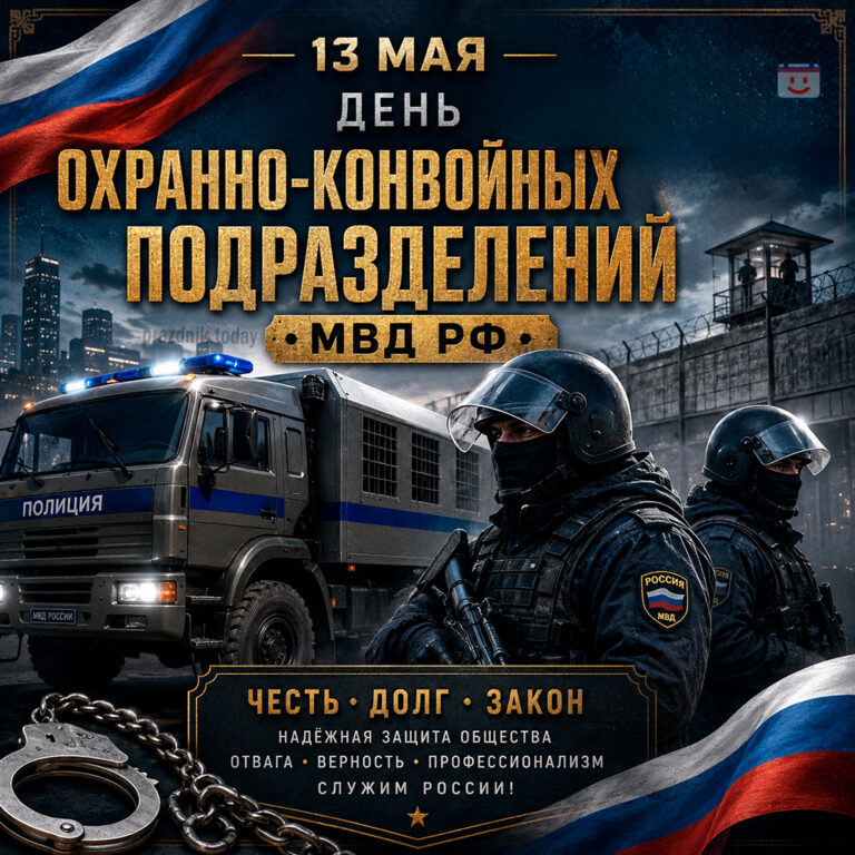 Открытка ко дню охранно-конвойных подразделений МВД РФ 13 мая