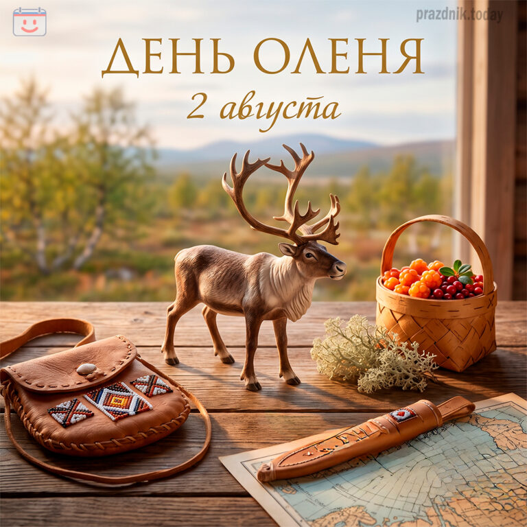Открытка ко дню оленя 2 августа