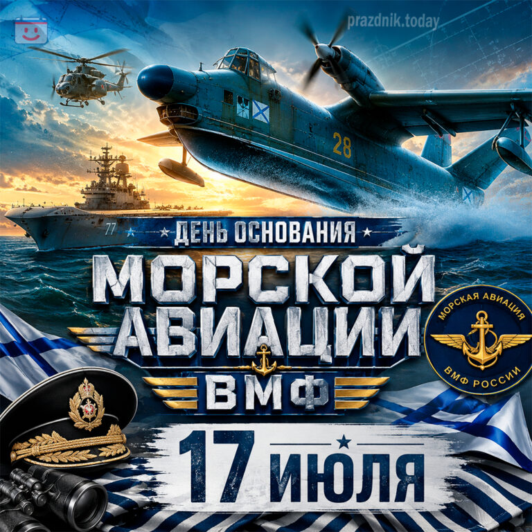 Открытка ко дню основания морской авиации ВМФ 17 июля