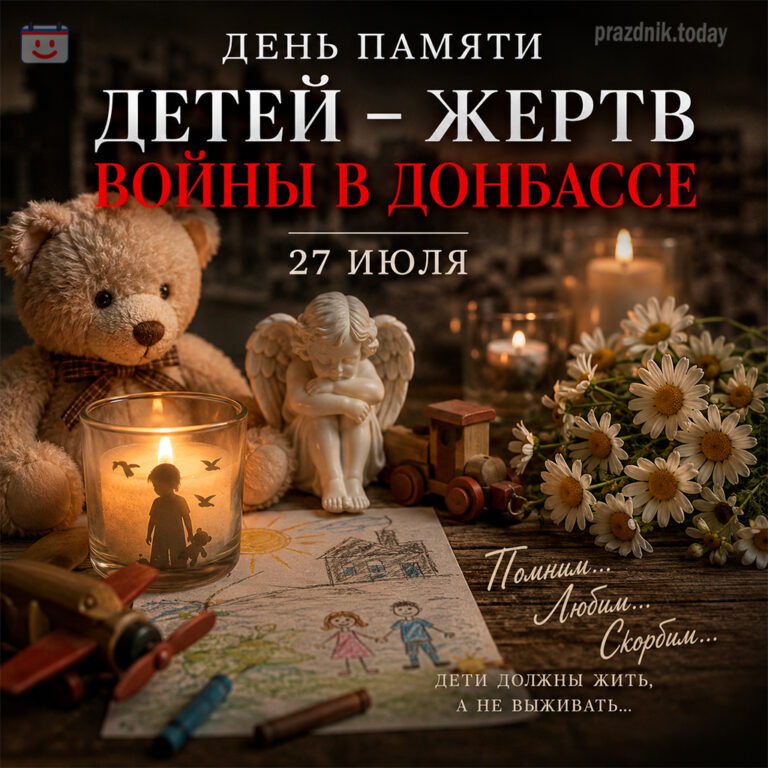 Открытка ко дню памяти детей – жертв войны в Донбассе 27 июля