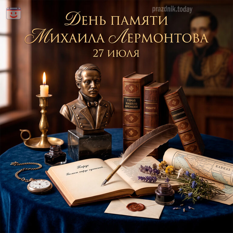 Открытка ко дню памяти Михаила Лермонтова 27 июля